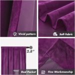 Dark Purple Velvet Curtains 42" W x 63" L Elegant Girl Women Solid Royal Lavende... - Image 3