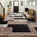 Large Area Rugs,Modern Geometric Patchwork Floor Decor for Bedroom Aesthetic Car... - Image 3