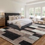 Large Area Rugs,Modern Geometric Patchwork Floor Decor for Bedroom Aesthetic Car... - Image 5