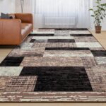 Large Area Rugs,Modern Geometric Patchwork Floor Decor for Bedroom Aesthetic Car... - Image 9