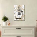 HILL WEST Fashion Glam Wall Art - Perfume Bottle Canvas Picture Elegant Gold Flo... - Image 4