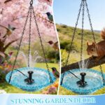 Hanging Bird Bath Fountain, Cascading Outdoor Birdbath with Glass Bowl, USB-Powe... - Image 8