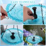 Hanging Bird Bath Fountain, Cascading Outdoor Birdbath with Glass Bowl, USB-Powe... - Image 9