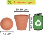 vensovo 4 Inch Terracotta Plant Pots with Saucer - 6 Pack Clay Flower Pots with ... - Image 3