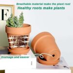 vensovo 4 Inch Terracotta Plant Pots with Saucer - 6 Pack Clay Flower Pots with ... - Image 4