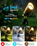 Low Voltage Brass Landscape Light, Solid Outdoor Spotlight with Replaceable MR16... - Image 5
