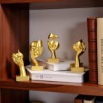 4 PCS Gold Thinker Statue Set – Abstract Sculptures Home Decor for Bookshelf, Of... - Image 5