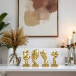 4 PCS Gold Thinker Statue Set – Abstract Sculptures Home Decor for Bookshelf, Of... - Image 6