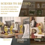 4 PCS Gold Thinker Statue Set – Abstract Sculptures Home Decor for Bookshelf, Of... - Image 7