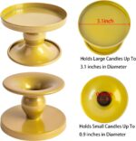 Table Gold Candle Holders – Set of 2 | Reversible Metal Candle Stand for Pillar ... - Image 3