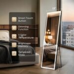 Kosmonia 56"x18" Full Length LED Mirror with Lights, Dimmable Standing/Wall Mirr... - Image 7