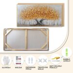 Gold Tree of Life Canvas Wall Art, Modern Abstract Textured Painting, Large Fram... - Image 5