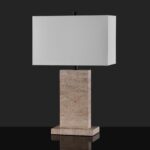 SAFAVIEH Couture Collection Jennabriana Travertine/Black 26-inch Dimmable Table ... - Image 7