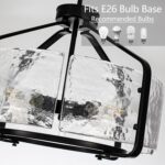 Luupyia 17.7 Inches Glass Drum Chandelier Black, 4Lights Modern Glass Chandelier... - Image 5
