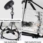Luupyia 17.7 Inches Glass Drum Chandelier Black, 4Lights Modern Glass Chandelier... - Image 6