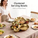 Clustered Serving Bowl, Nine-Grid Design Gold Charcuterie Tray, Elegant Snack Pl... - Image 3