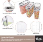 PRAKI 5PCS Cereal Containers Storage Set, BPA Free Airtight Food Storage Contain... - Image 7
