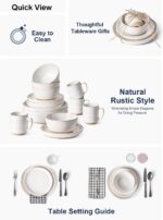 LE TAUCI Plates and Bowls Sets for 4, 16 Piece Stoneware Dinnerware Sets with Mu... - Image 6