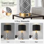 25.5" Touch Control Black and Gold Lamp,3-Way Dimmable Modern Ceramic Table Lamp... - Image 4