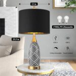 25.5" Touch Control Black and Gold Lamp,3-Way Dimmable Modern Ceramic Table Lamp... - Image 5