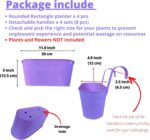 LaLaGreen Rail Planter (11.8 Inch, 4 Pack) Colorful Metal Hanging Flower Pots Ra... - Image 3