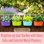 LaLaGreen Rail Planter (11.8 Inch, 4 Pack) Colorful Metal Hanging Flower Pots Ra... - Image 5