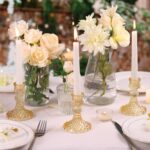 Gold Candle Holder Set of 12, Glass Taper Candle Holders, Gold Candlestick Holde... - Image 6