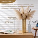 Gold Cylinder Ceramic Vintage Vase - 13.4" Tall Decorative Texture Modern Vase f... - Image 4