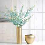 Gold Cylinder Ceramic Vintage Vase - 13.4" Tall Decorative Texture Modern Vase f... - Image 8