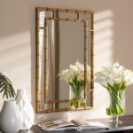 Baxton Studio Adra Wall Mirror, Metal, 32.25-inch H x 21.5-inch W x 1.26-inch D - Image 3