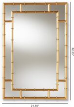 Baxton Studio Adra Wall Mirror, Metal, 32.25-inch H x 21.5-inch W x 1.26-inch D - Image 4