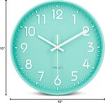 Bernhard Products Seafoam Green Wall Clock 10 Inch, Silent Non-Ticking, Quality ... - Image 6