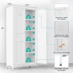 SISESOL Metal Storage Cabinet with Doors and Shelves,White Storage Cabinet with ... - Image 4