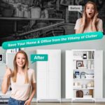 SISESOL Metal Storage Cabinet with Doors and Shelves,White Storage Cabinet with ... - Image 7