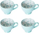 Pfaltzgraff Venice 16-Piece Stoneware Dinnerware Set, Service for 4, Aqua and Wh... - Image 6