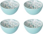Pfaltzgraff Venice 16-Piece Stoneware Dinnerware Set, Service for 4, Aqua and Wh... - Image 8