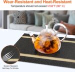 HOOMIL Placemats Set of 6, Heat Resistant up to 194°F (90°C), Easy to Clean, Gol... - Image 3