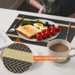 HOOMIL Placemats Set of 6, Heat Resistant up to 194°F (90°C), Easy to Clean, Gol... - Image 4