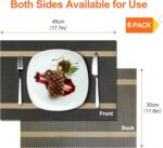 HOOMIL Placemats Set of 6, Heat Resistant up to 194°F (90°C), Easy to Clean, Gol... - Image 7