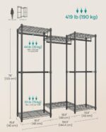 SONGMICS Heavy-Duty Clothes Rack, Garment Rack, Portable Closet, 56.9-Inch Wide ... - Image 6