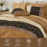 Dinjoy Boho Queen Comforter Set Brown,7 Piece Bed in a Bag Queen Size Lightweigh... - Image 7