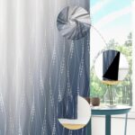 Ombre Blue White Blackout Curtains Thermal Insulated Light Block Room Darkening ... - Image 4