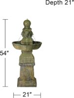 Royal Lion 54" High Large Italian Outdoor Decor Faux Stone Floor Fountain Standi... - Image 5