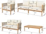 Christopher Knight Home Havets 5 Pieces Outdoor Acacia Furniture Set, Woven Rope... - Image 5