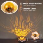 Huaxu Solar Lights Outdoor Garden Decorative Art Metal Lotus Cracked Glass Ball ... - Image 4