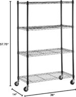Amazon Basics 4-Shelf Heavy Duty Garage Shelving Storage Unit on 3" Wheel Caster... - Image 7
