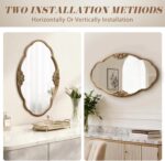 Besdomus Vintage Gold Wall Mirror: 33"x19.5" Baroque Antique Mirror - Vertical o... - Image 5