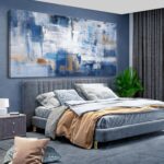 KLAKLA Abstract Canvas Wall Art - Blue and White Picture Artwork for Wall Modern... - Image 4