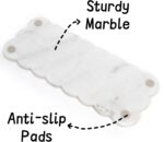 Coloch 2 Pack White Scalloped Marble Boards, 12”x5” Marble Serving Tray with Ant... - Image 5