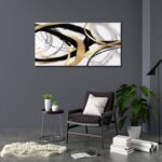 Kureful Gold Wall Decor - Black Canvas Wall Art for Living Room- Large Line Artw... - Image 6